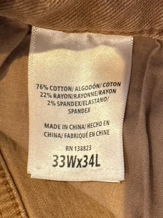 Shyanne Khaki Brown High-Rise Super Flare Western Jeans Raw Hem Women’s 33 X 32 - Picture 12 of 13